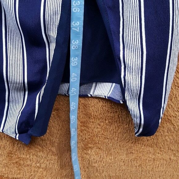 LOVERS & FRIENDS Halter Dress Womens XS Blue White Stripe Front Slit NOEMI - Picture 10 of 11
